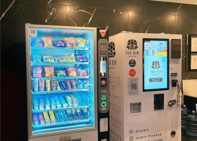Vending machines in a building lobby
