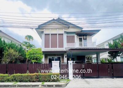 2-story detached house, 63.4 sq m, Manthana Village, Ramintra – Wongwaen 2, Kanchanaphisek Road, Ramintra Road, Khan Na Yao District, Bangkok