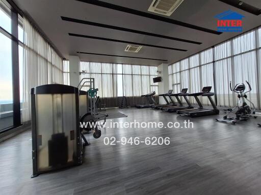 Modern gym with various fitness equipment