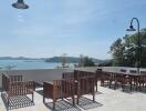 outdoor patio with sea view