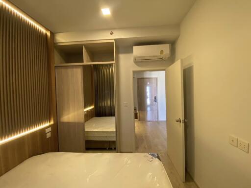 standard bedroom with modern furniture and lighting