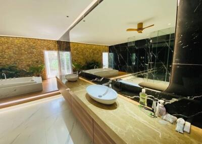 Spacious modern bathroom with luxurious design