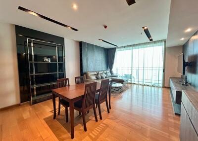 Spacious living room with dining area