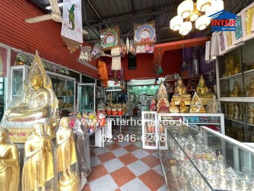 Shop with various Buddha statues and religious artifacts