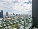 Balcony with a panoramic city view