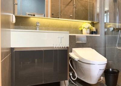 Modern bathroom with vanity and toilet