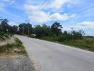 Roadside view with greenery and clear sky