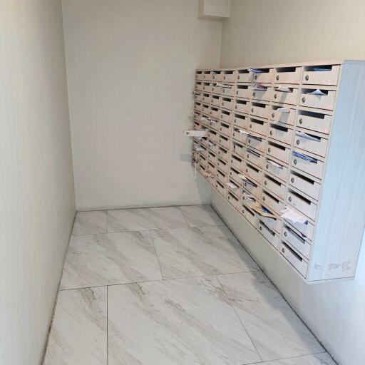 Mailroom with individual mailboxes