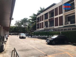 Parking area in front of a residential building