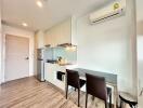 Modern kitchen with dining area