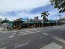 Street view of commercial area with various businesses