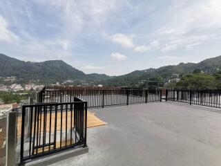 Rooftop with scenic mountain view