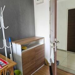 Entryway with a storage cabinet and coat rack