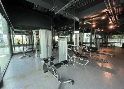 Modern fitness gym with various equipment