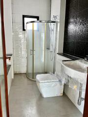 Modern bathroom with shower and sink