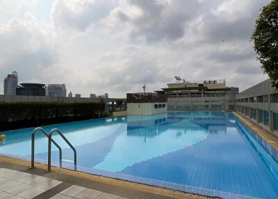 outdoor swimming pool with cityscape view