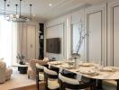 Elegant living and dining area with modern furnishing