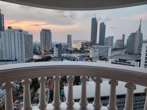 View from balcony with city skyline