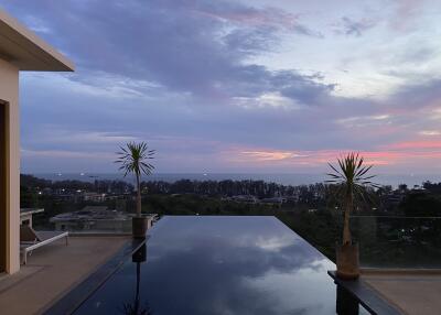 Infinity pool with sunset view