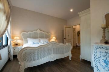 Elegant bedroom with vintage-style furniture