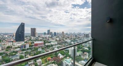 Cityscape view from a balcony