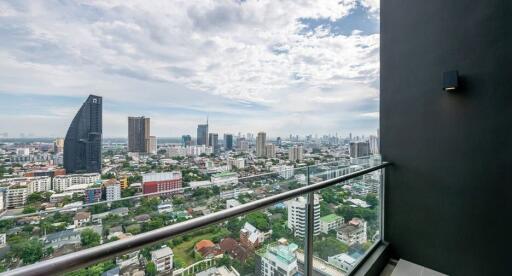 Cityscape view from a balcony