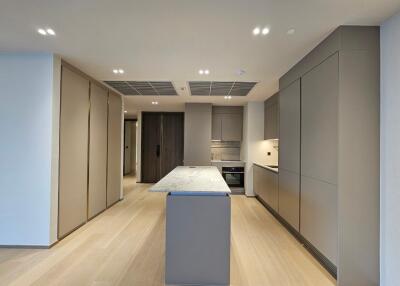 Modern kitchen with island and built-in appliances