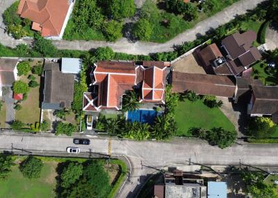 Aerial view of a residential property