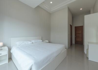 Spacious bedroom with minimalist design