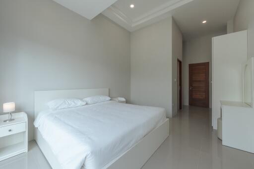 Spacious bedroom with minimalist design