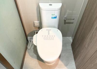 Modern bathroom with a smart toilet