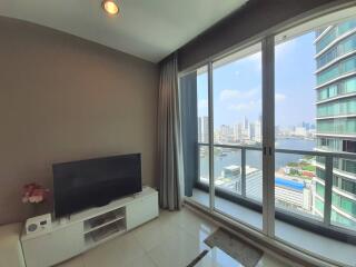 Living room with city view