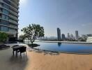 Outdoor pool with city view