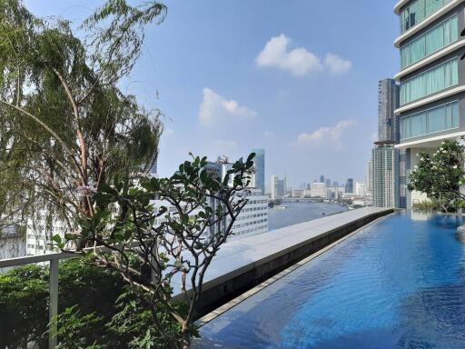 Rooftop infinity pool with city view