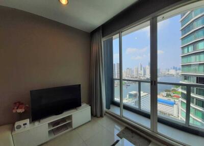 Living room with balcony view