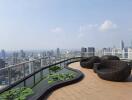 Rooftop terrace with city skyline view