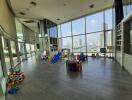 Spacious playing area for children with a view of the city