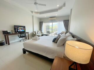 Spacious bedroom with modern amenities