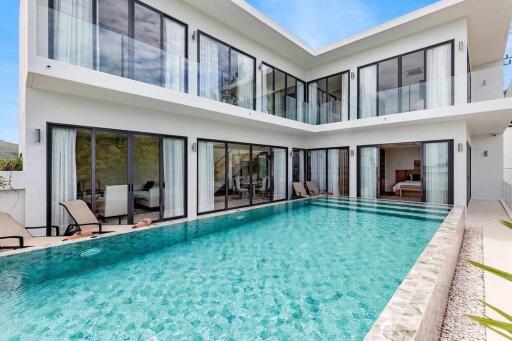 Modern house with large swimming pool