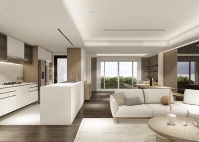 Modern open-plan kitchen and living room