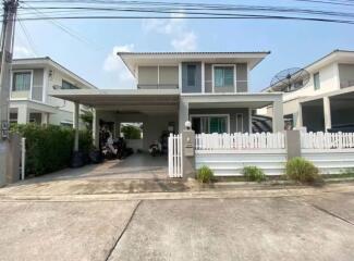 Front view of a modern two-story house