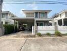 Front view of a modern two-story house