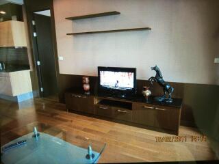 Living room with TV unit and decorative elements