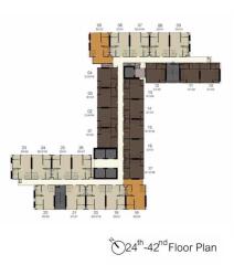 Floor plan of the 24th to 42nd floors