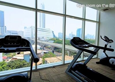 Gym room with city view on the 8th floor