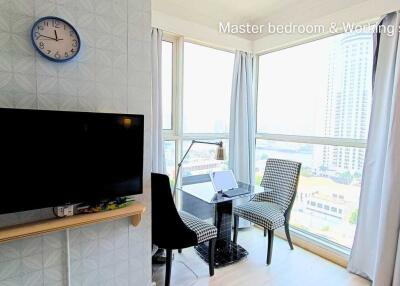 Master bedroom & Working space with TV and city view