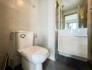 Modern bathroom with toilet and sink