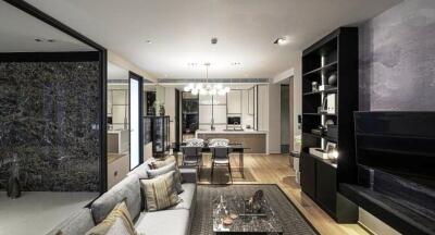 Modern open-plan living room and kitchen