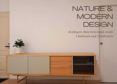 Modern living room with minimalist furniture