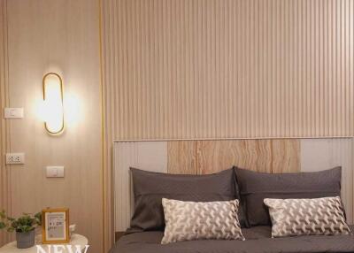 Modern bedroom with stylish renovation